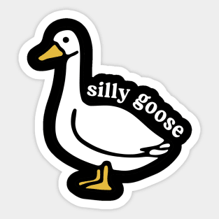 Silly Goose Funny Cartoon Duck Sticker